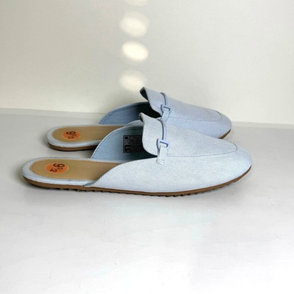 Nautica Women's Labella Mule Slide Shoes Closed Toe Blue Metallic Bit Size 9.5
